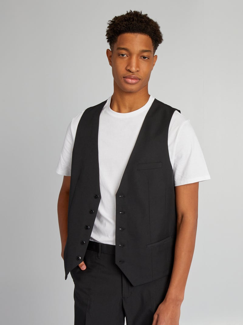 Gilet de costume + d'1m90 noir - Kiabi