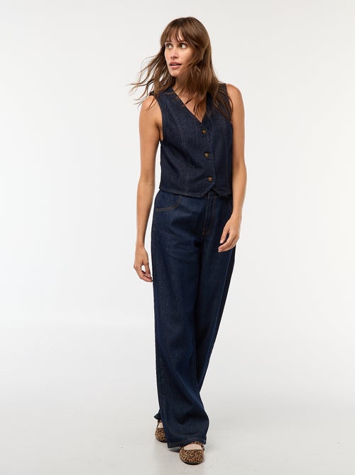 Gilet de costume en denim - Kiabi