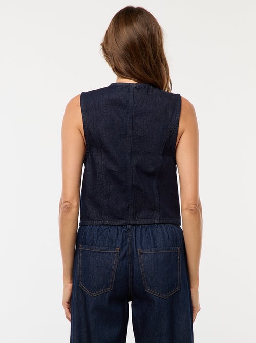 Gilet de costume en denim - Kiabi