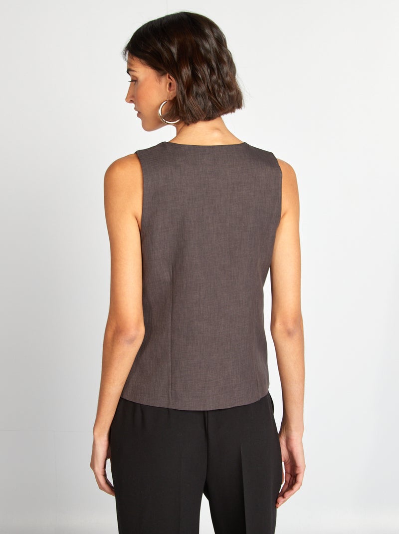 Gilet de costume Gris - Kiabi