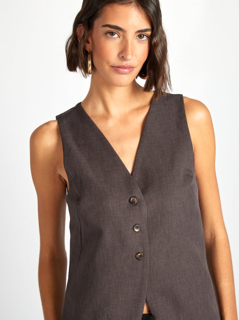 Gilet de costume Gris - Kiabi