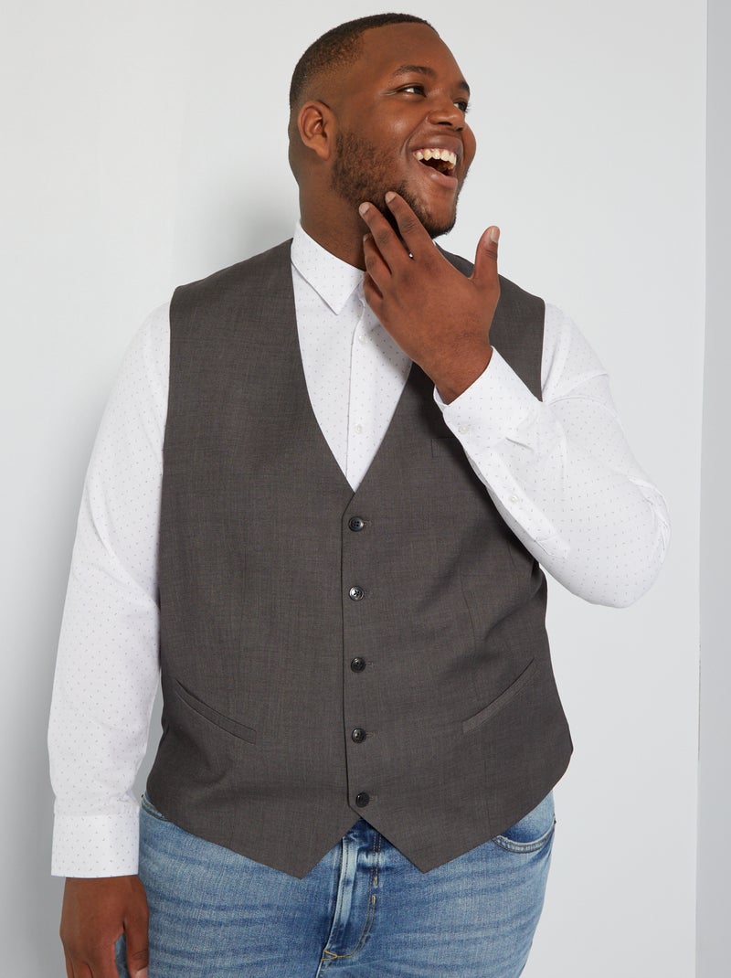 Gilet de costume gris - Kiabi