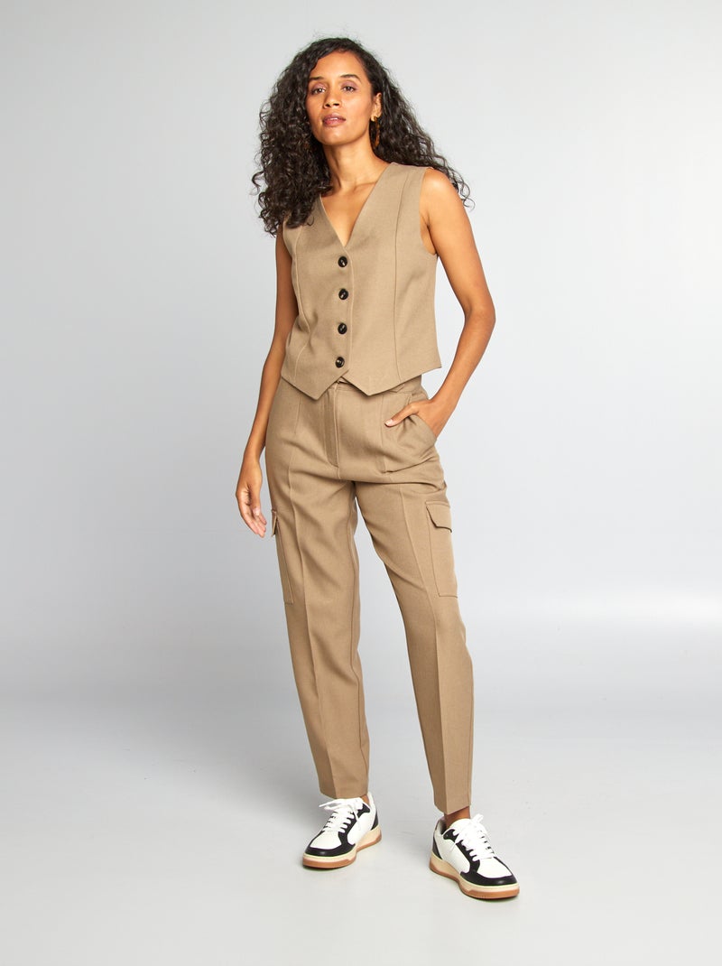 Gilet de costume Kaki - Kiabi