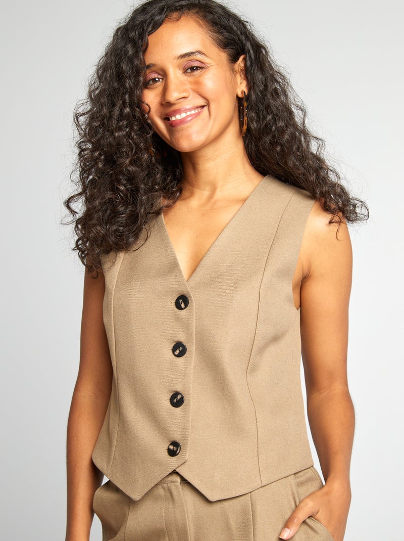 Gilet de costume Kaki - Kiabi