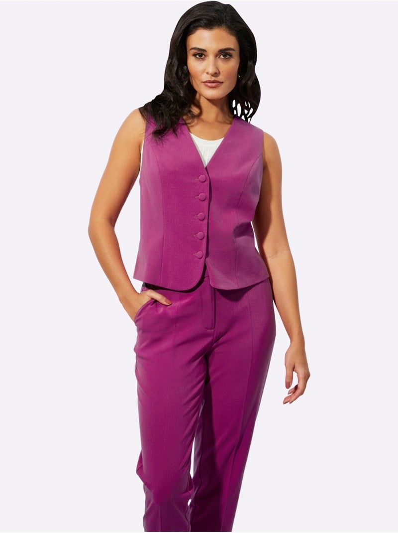 Gilet De Costume Polyester Recyclé - Taille Standard - Helline Magenta - Kiabi