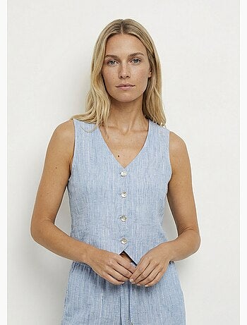 Gilet de costume rayé aspect irrégulier - Afibel