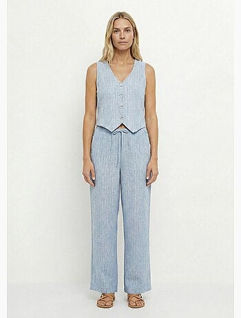 Gilet de costume rayé aspect irrégulier - Afibel