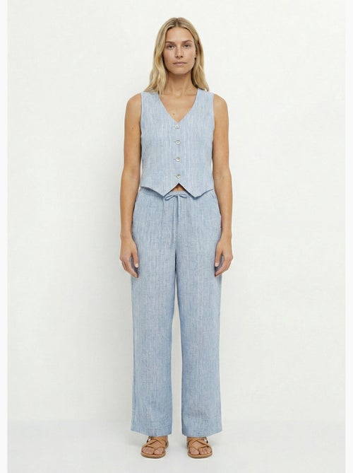 Gilet de costume rayé aspect irrégulier - Afibel - Kiabi