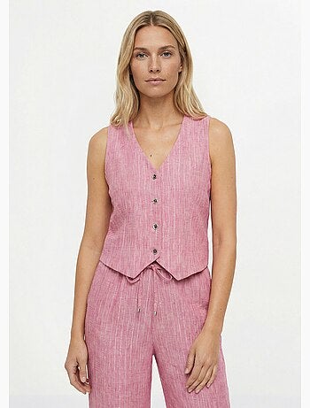 Gilet de costume rayé aspect irrégulier - Afibel