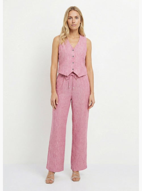 Gilet de costume rayé aspect irrégulier - Afibel - Kiabi