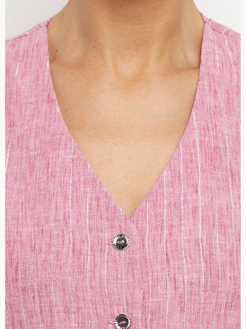 Gilet de costume rayé aspect irrégulier - Afibel - Kiabi