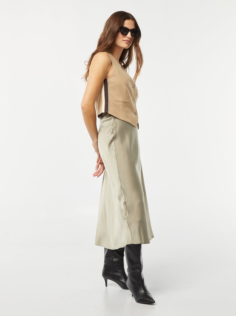 Gilet de costume rayé BEIGE - Kiabi
