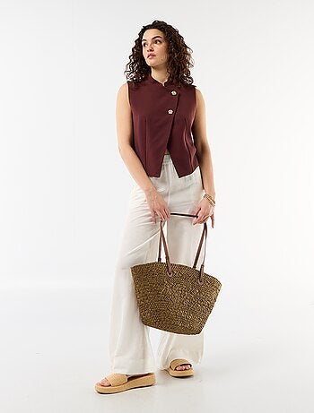 Gilet de costume sans manches avec ouverture symétrique