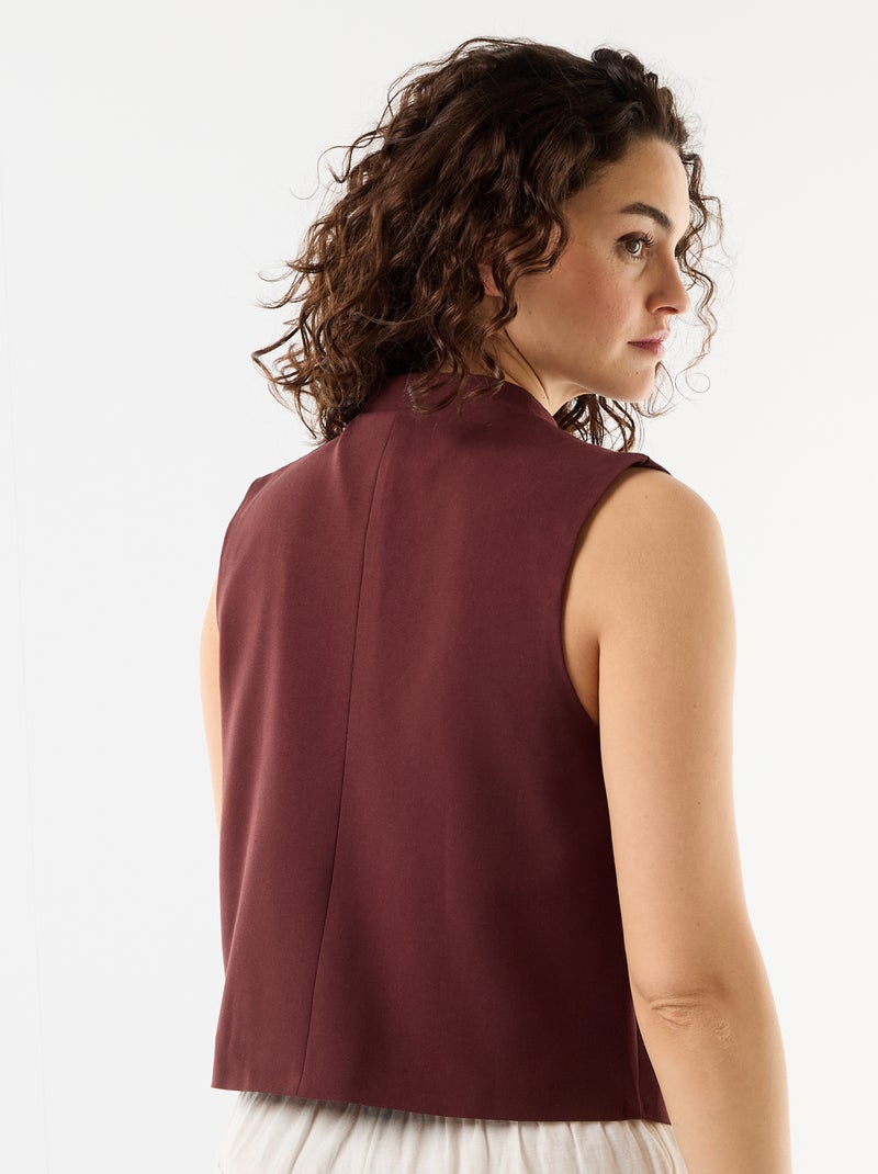 Gilet de costume sans manches avec ouverture symétrique Marron - Kiabi