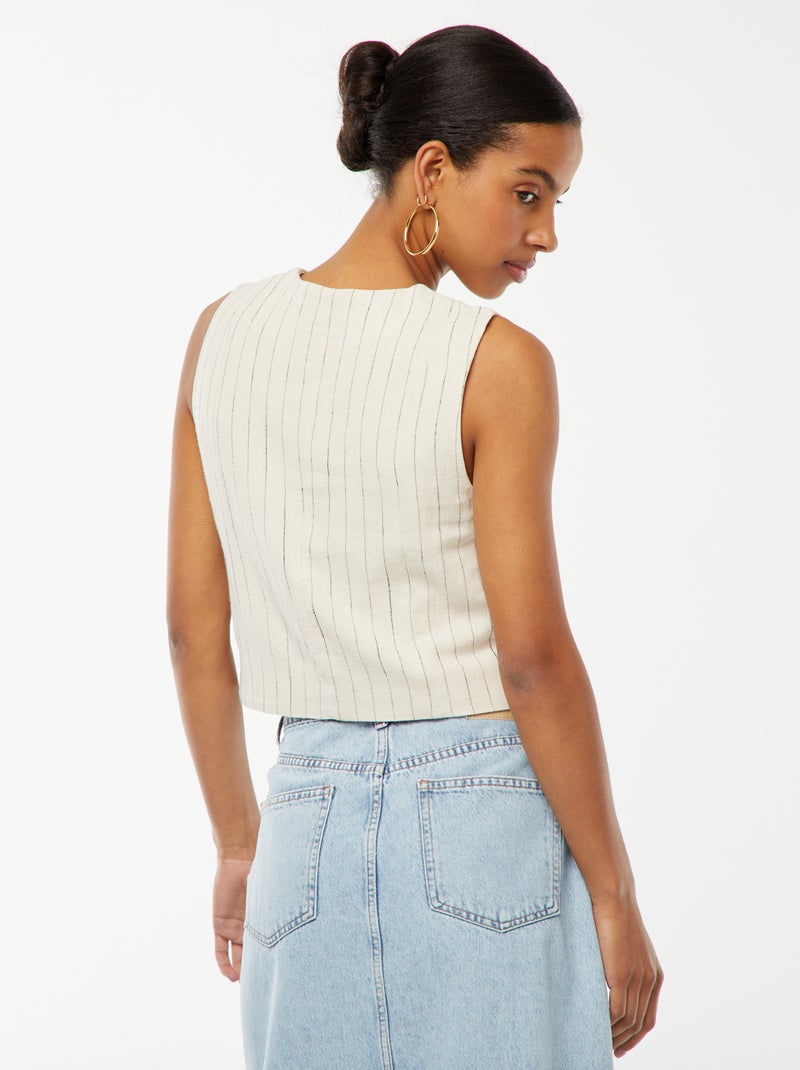 Gilet de costume sans manches BEIGE - Kiabi