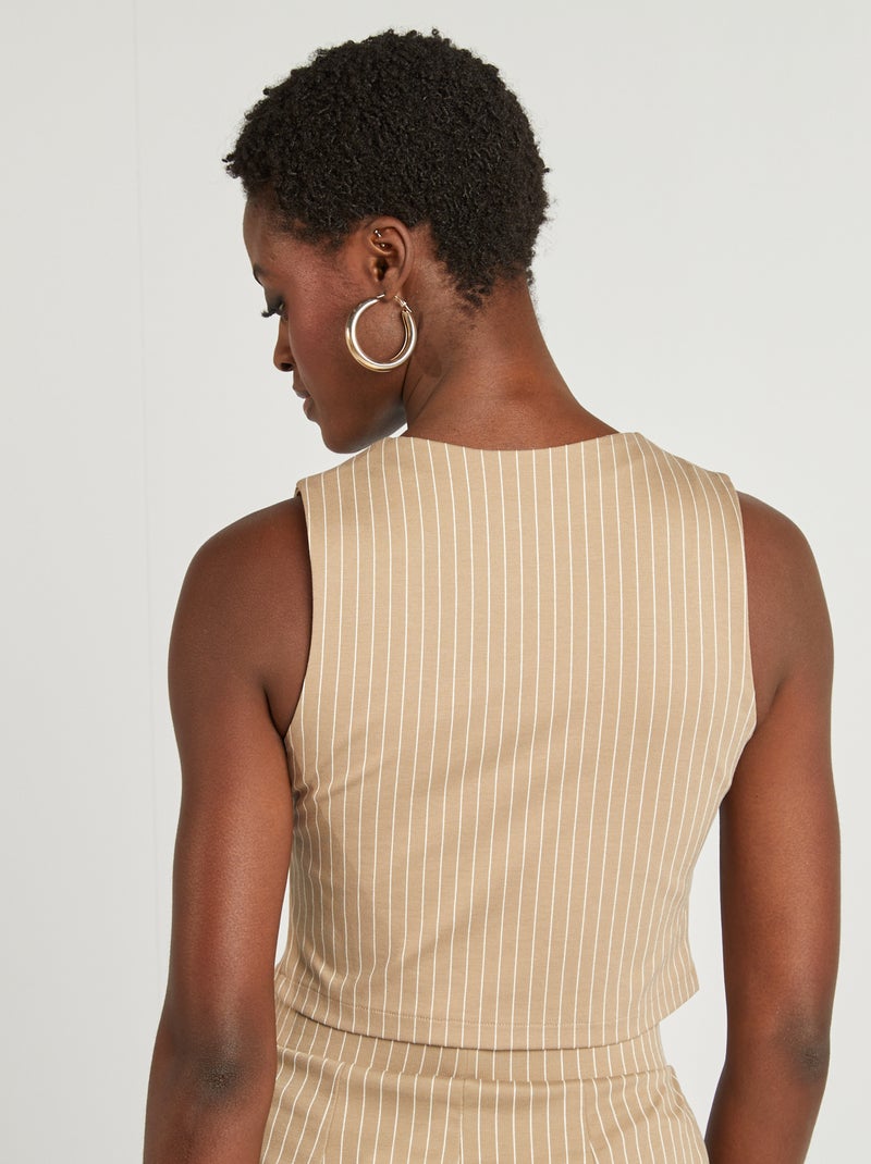 Gilet de costume sans manches Beige - Kiabi