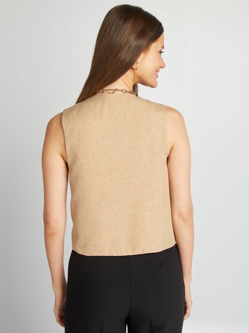 Gilet de costume sans manches Beige - Kiabi