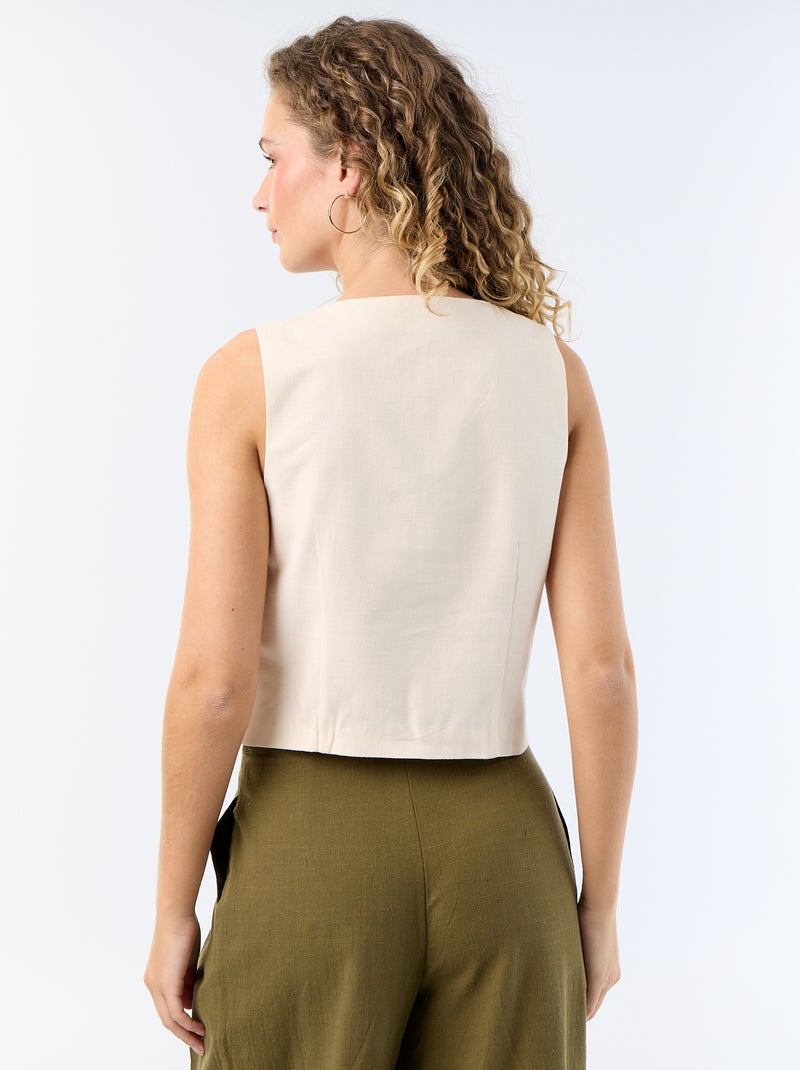 Gilet de costume sans manches Beige - Kiabi