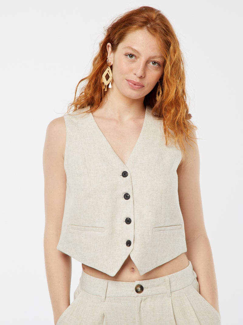 Gilet de costume sans manches BLANC - Kiabi