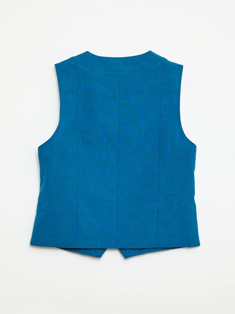 Gilet de costume sans manches Bleu - Kiabi