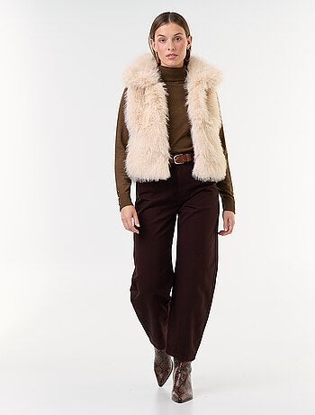 Gilet de costume sans manches en fausse fourrure