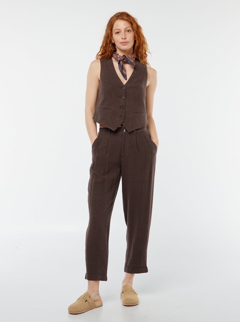 Gilet de costume sans manches MARRON - Kiabi