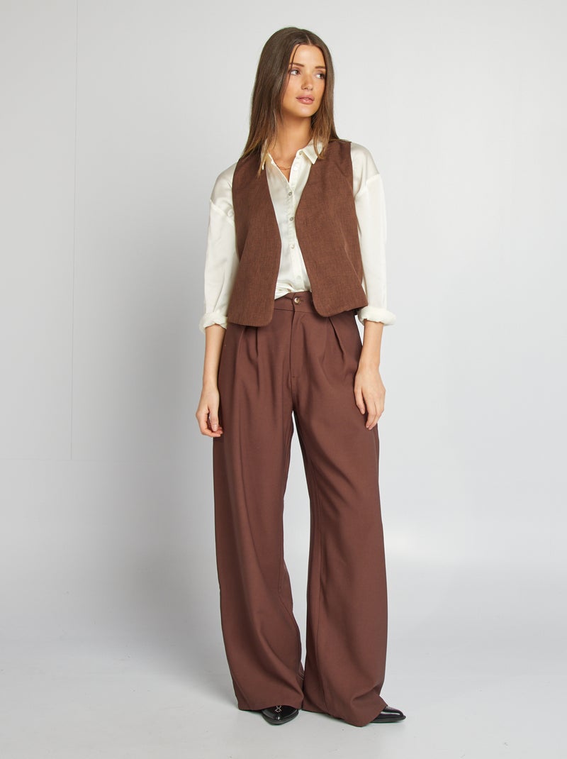 Gilet de costume sans manches - Marron - Femme - 5.40�?� - Kiabi