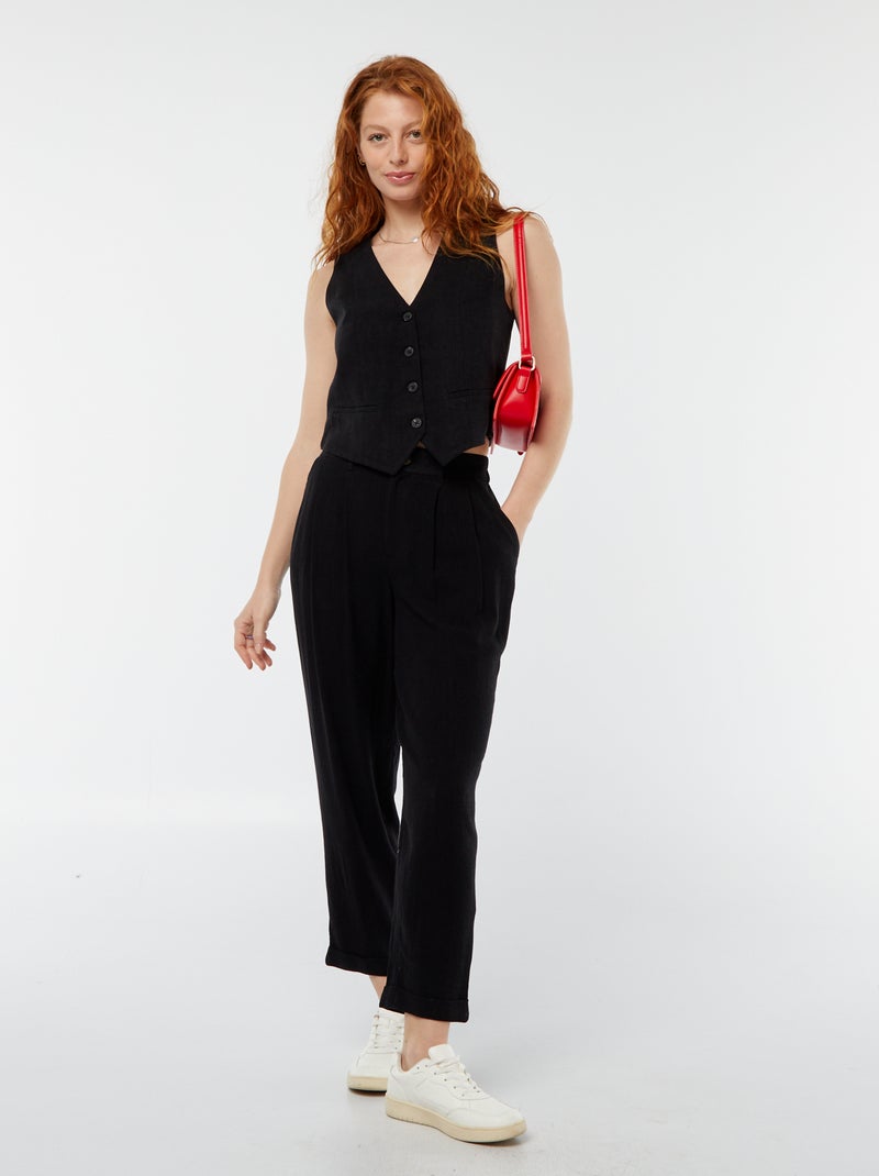 Gilet de costume sans manches noir - Kiabi