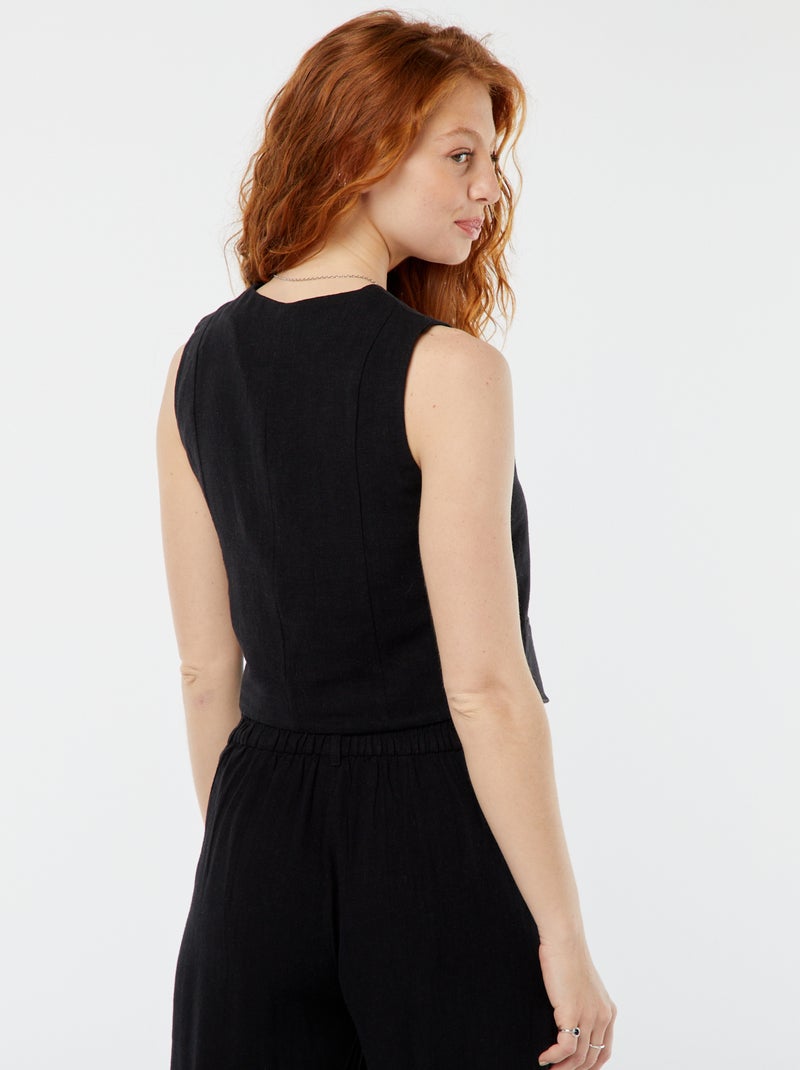 Gilet de costume sans manches noir - Kiabi