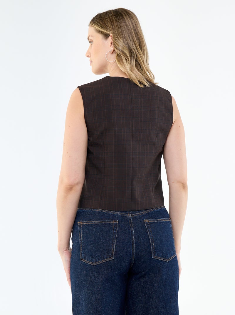 Gilet de costume sans manches uni Marron - Kiabi