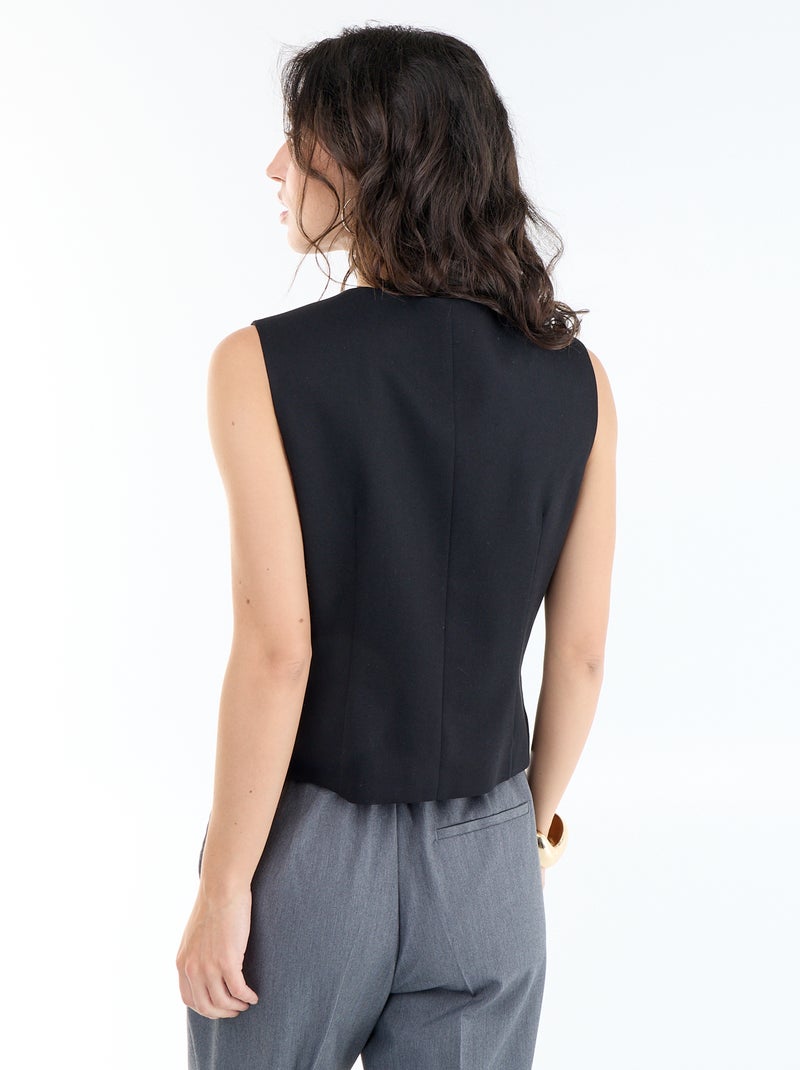 Gilet de costume sans manches uni Noir - Kiabi