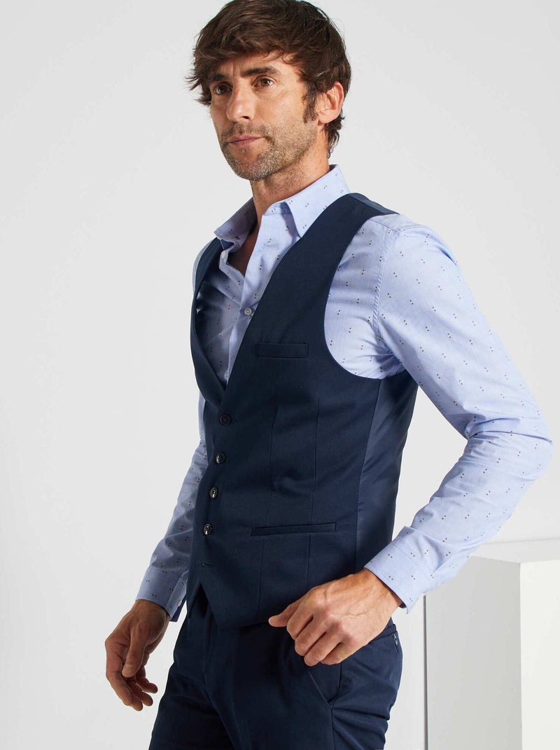 Gilet de costume slim bleu marine - Kiabi