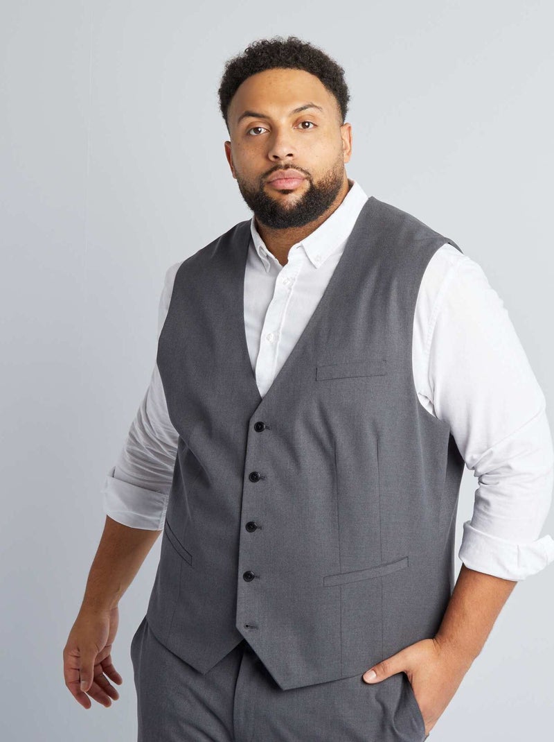 Gilet de costume slim Gris - Kiabi