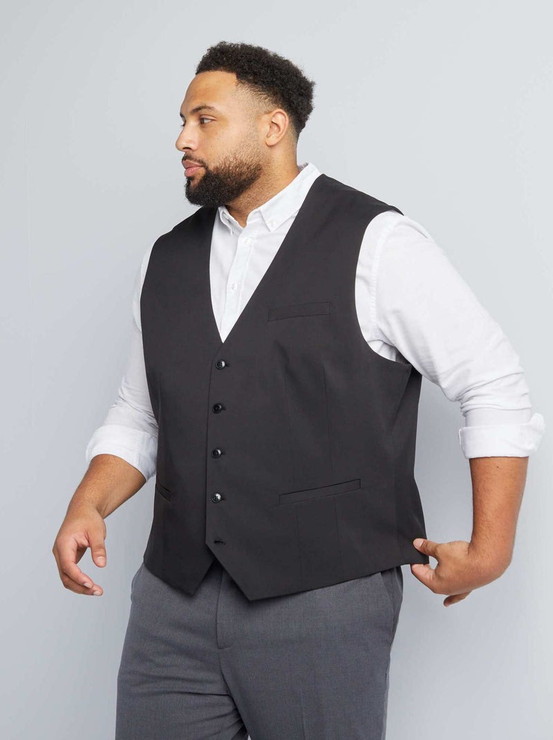 Gilet de costume slim noir - Kiabi