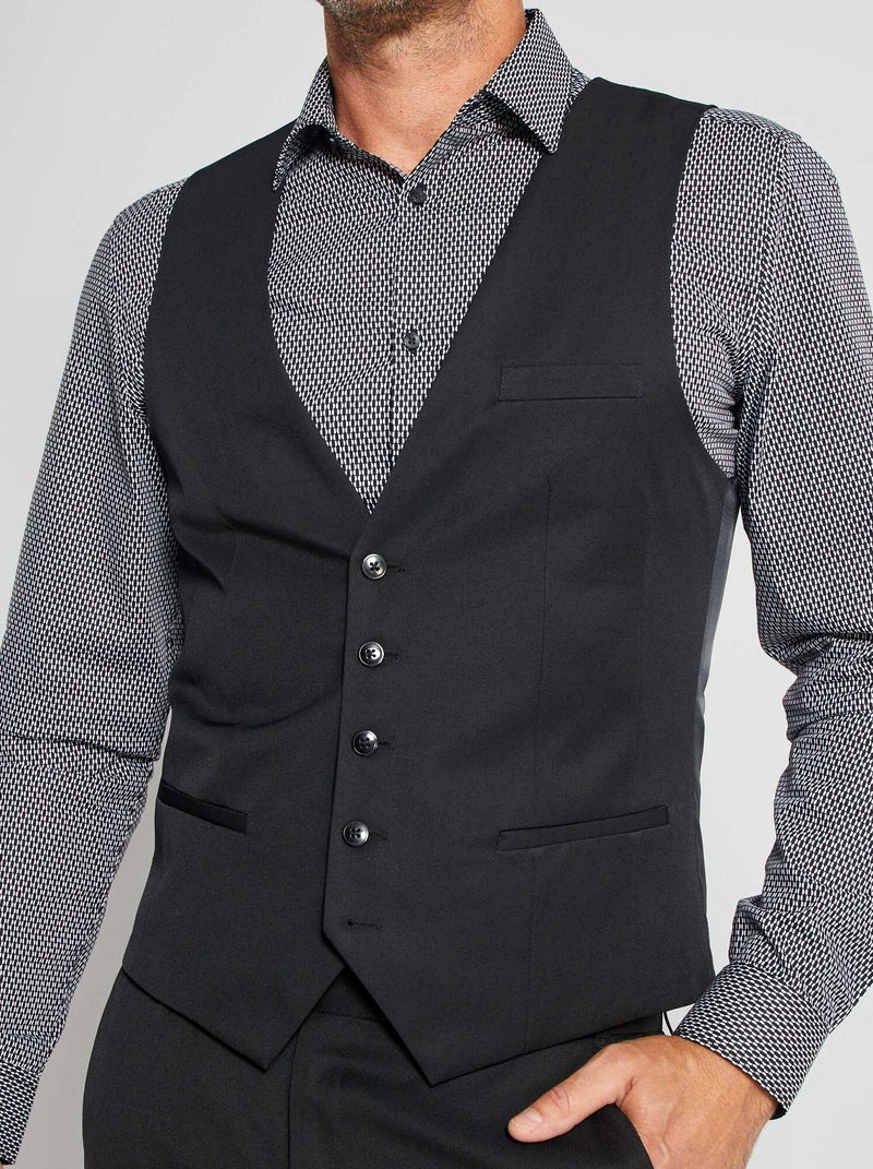 Gilet de costume slim noir - Kiabi