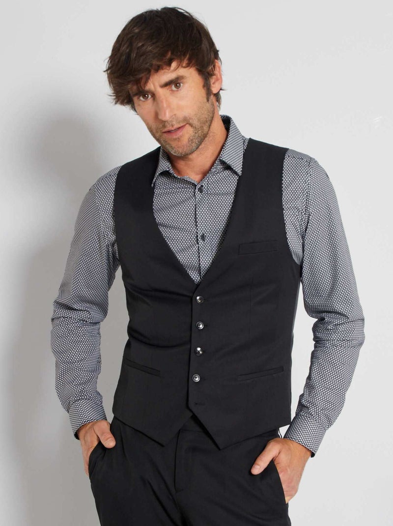 Gilet de costume slim noir - Kiabi