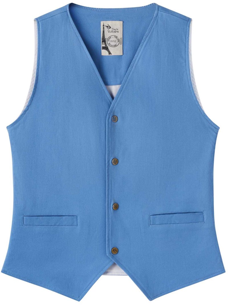 Gilet de Costume     ST GERMAIN - La Faute à Voltaire Bleu Bleu ciel - Kiabi