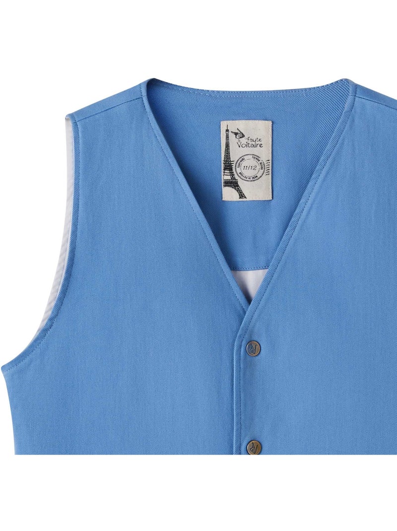 Gilet de Costume     ST GERMAIN - La Faute à Voltaire Bleu Bleu ciel - Kiabi