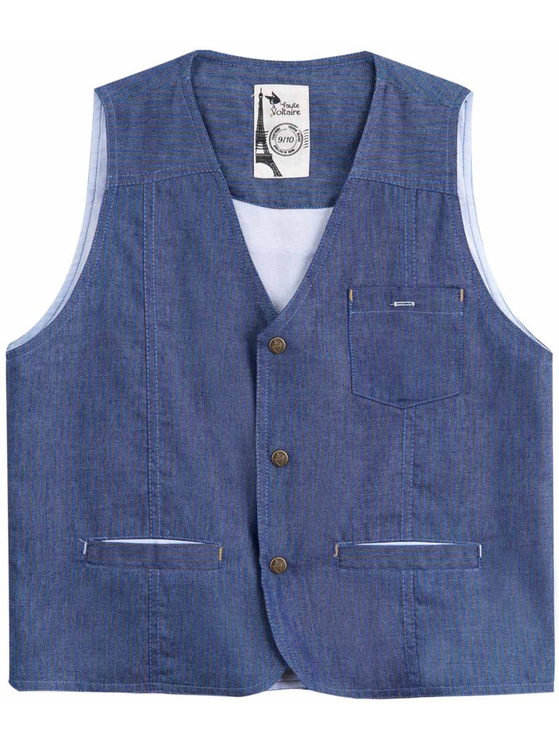 Gilet de Costume     ST GERMAIN - La Faute à Voltaire Bleu - Kiabi