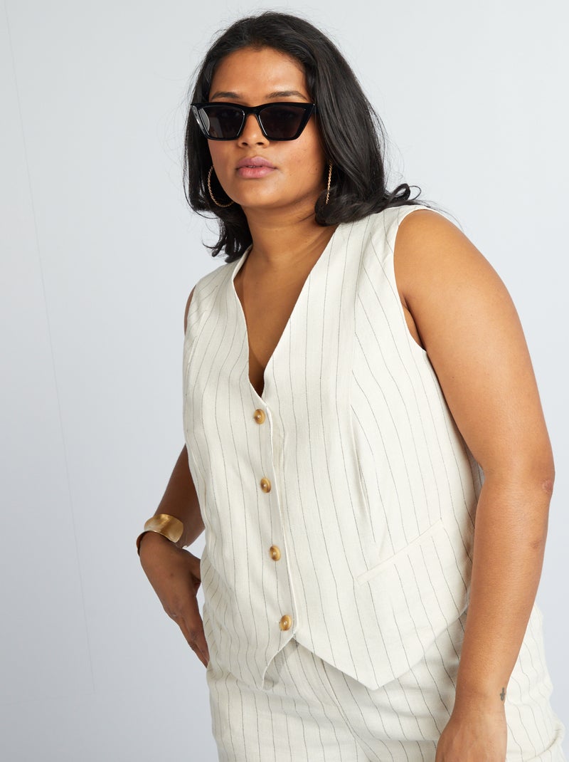 Gilet de costume style garçon de café Beige - Kiabi