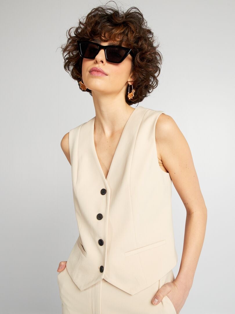Veste de costume flammé grande taille beige