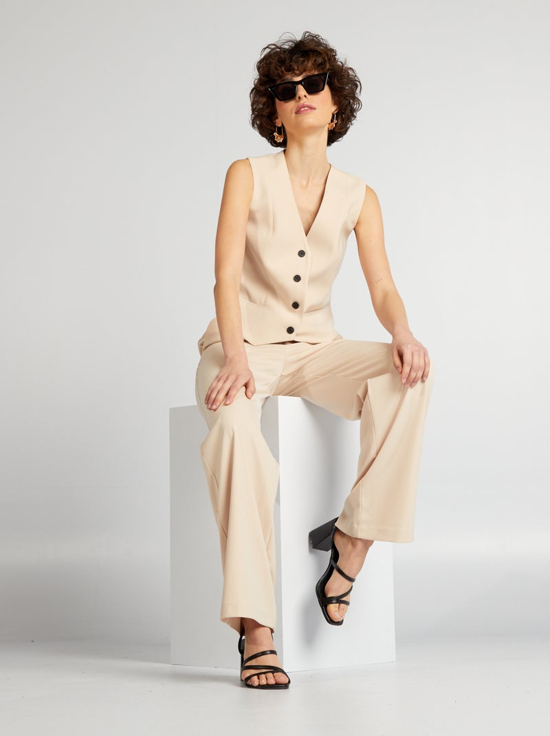 Gilet de costume style garçon de café Beige - Kiabi