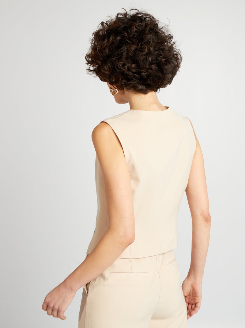 Gilet de costume style garçon de café Beige - Kiabi