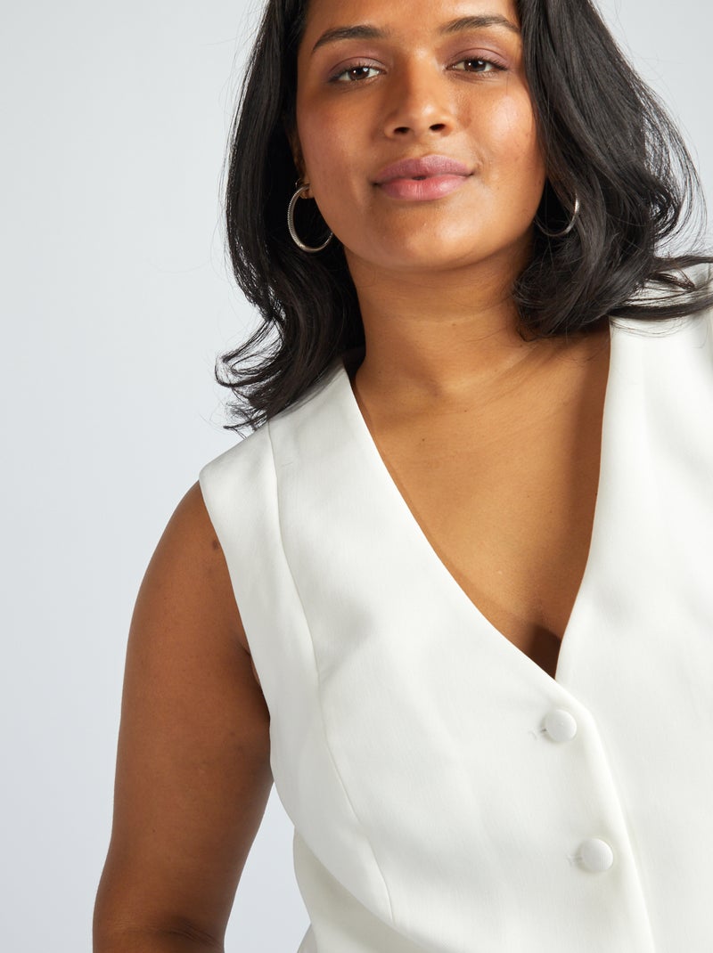 Gilet de costume style garçon de café blanc - Kiabi