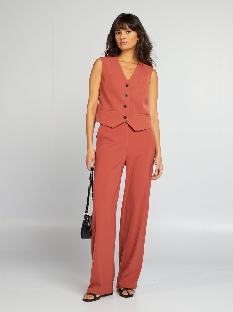 Gilet de costume style garçon de café Brique - Kiabi