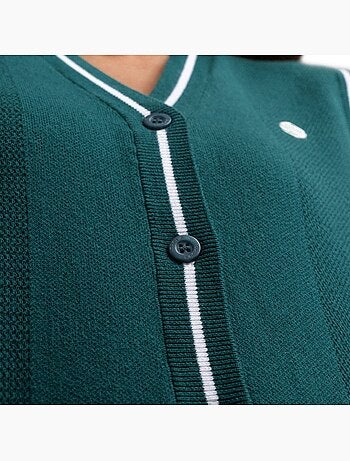 Gilet de golf maille col en v femme golf femme zaharias teal