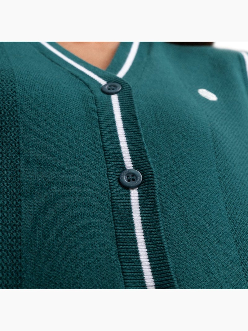 Gilet de golf maille col en v femme golf femme zaharias teal Vert - Kiabi