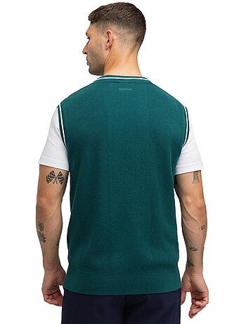 Gilet de golf maille col en v homme golf homme carnoustie teal