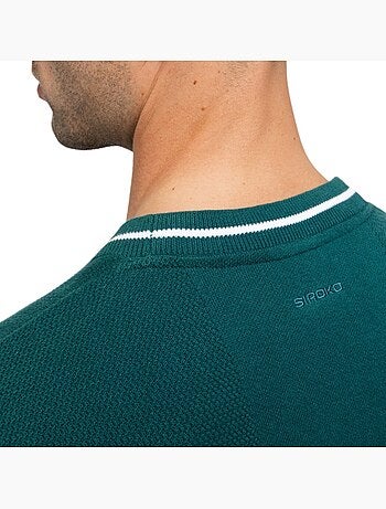 Gilet de golf maille col en v homme golf homme carnoustie teal