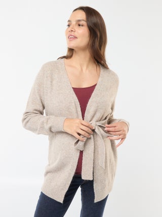 Gilet de maternité long et ceinturé